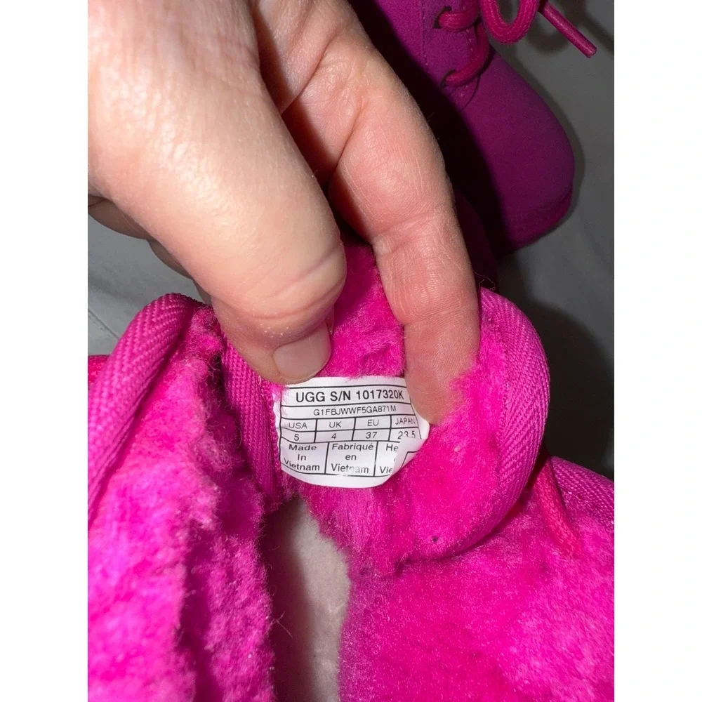 Ugg Neumel II 1017320K Girls Snow 5 Rose Pink Suede Wool Ankle Winter‎ Boots